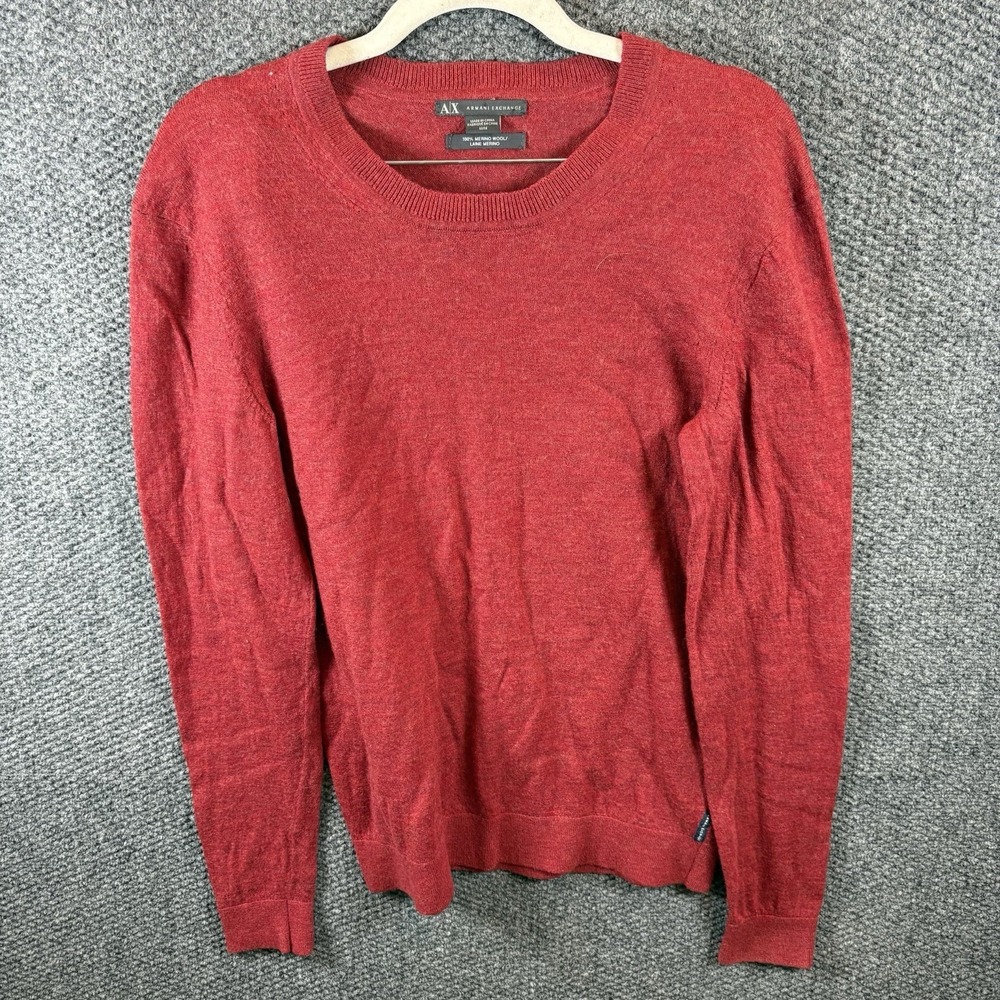 Men's Armani Exchange 100% Merino Wool Sweater Sz M Red